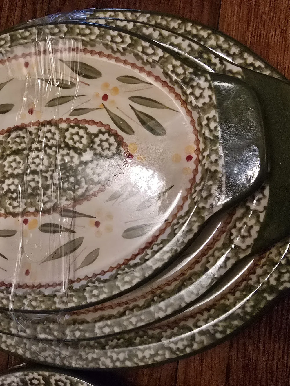 Temptations Old World Green Serving Platters Set Of 5